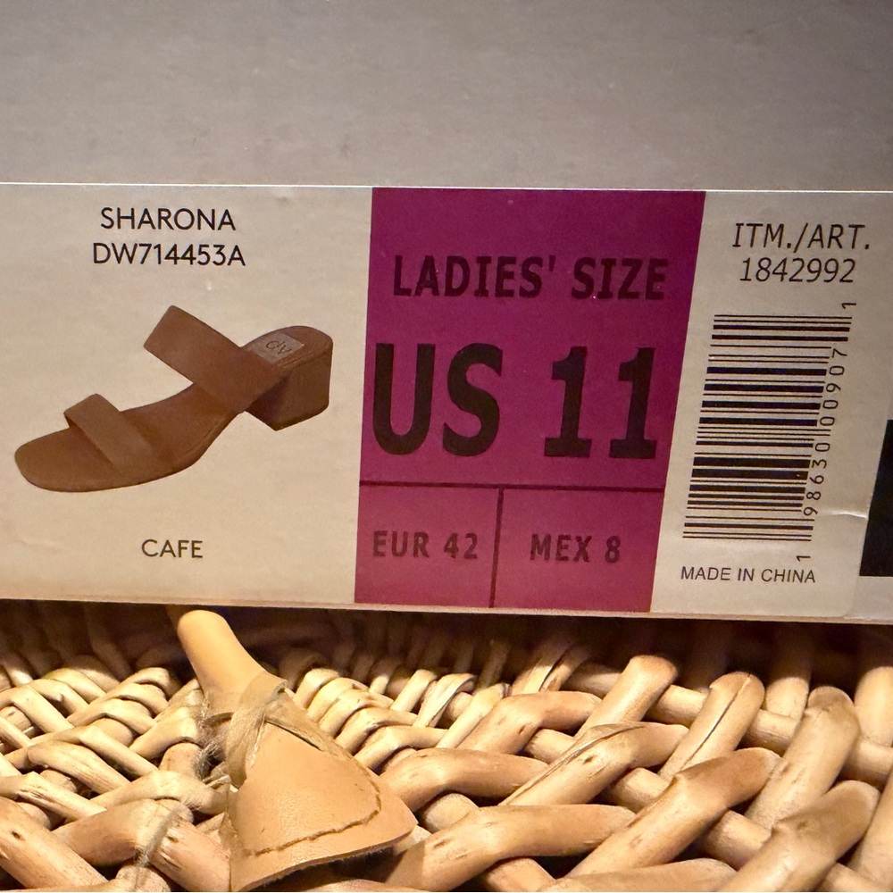 Dolce Vita Sharon Cafe Brown Dual-Strap Block Heel Mules